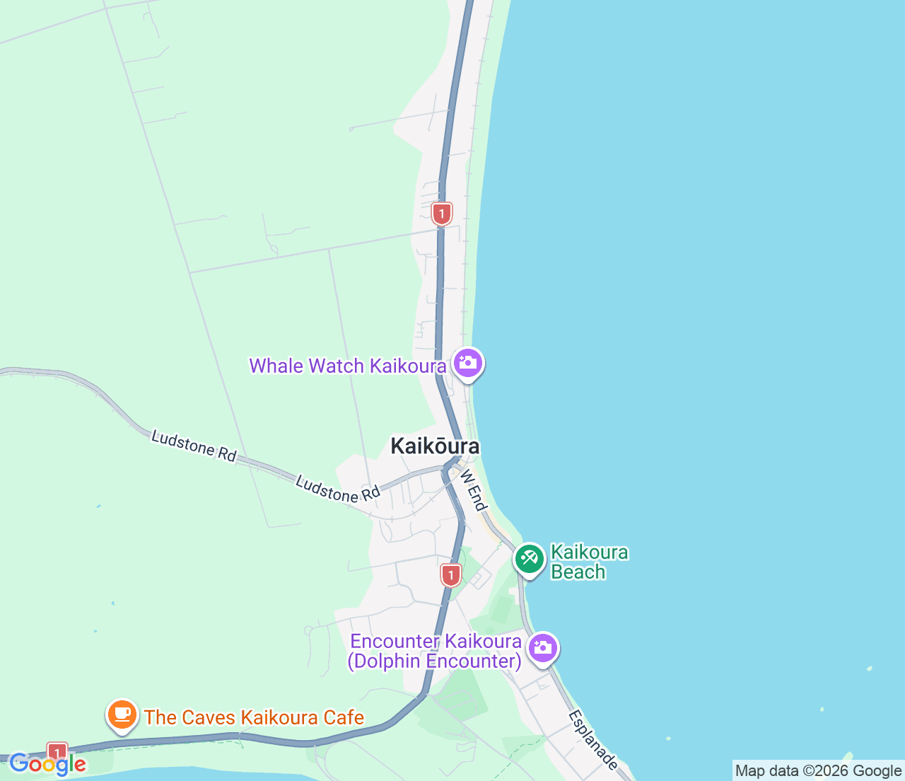 Map showing location of Kaikōura TOP 10