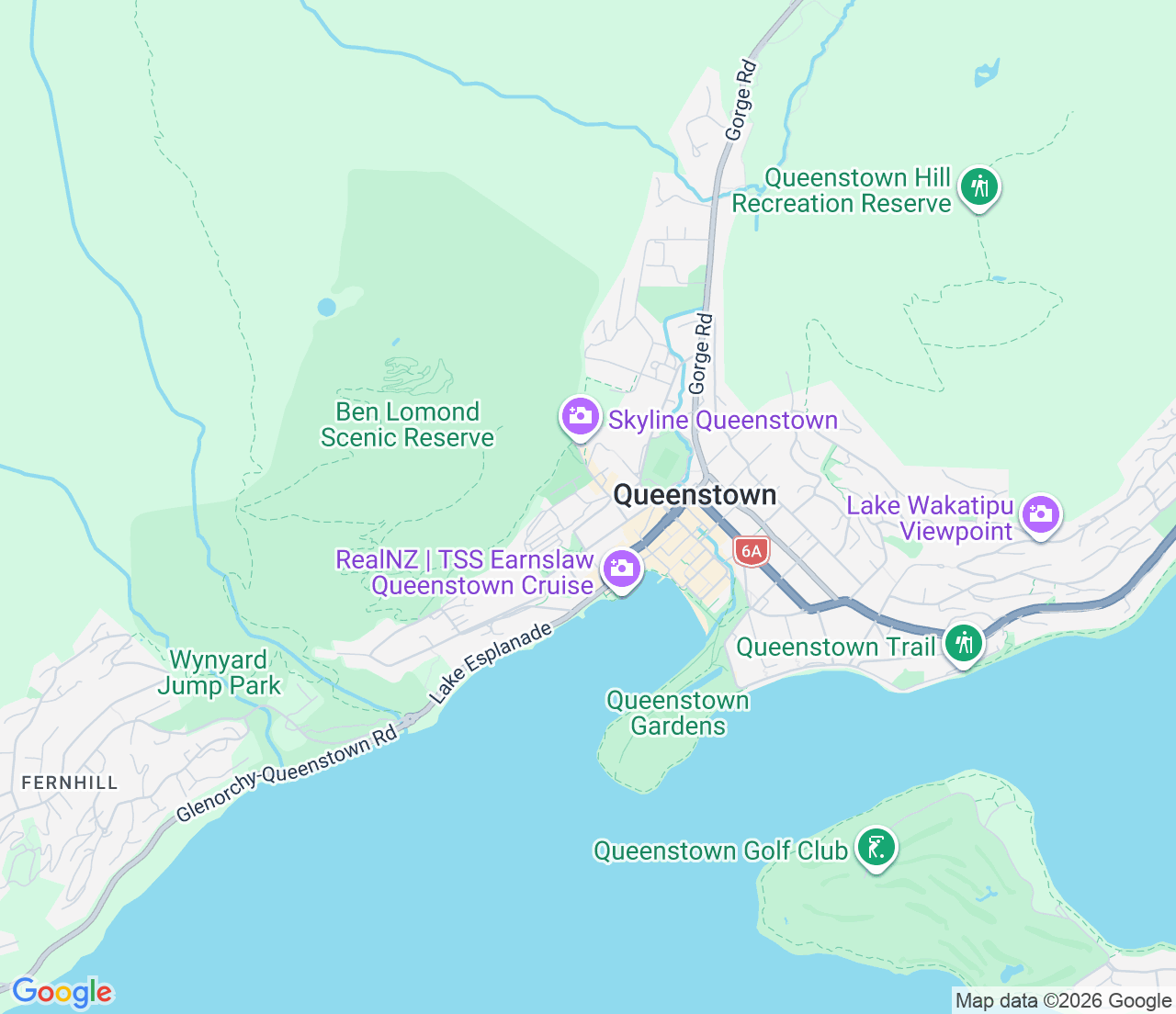 Map showing location of Queenstown Lakeview
